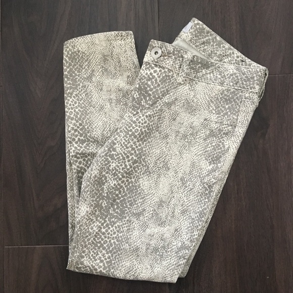 EXPRESS Snakeskin Ankle Jeans - Picture 2 of 4